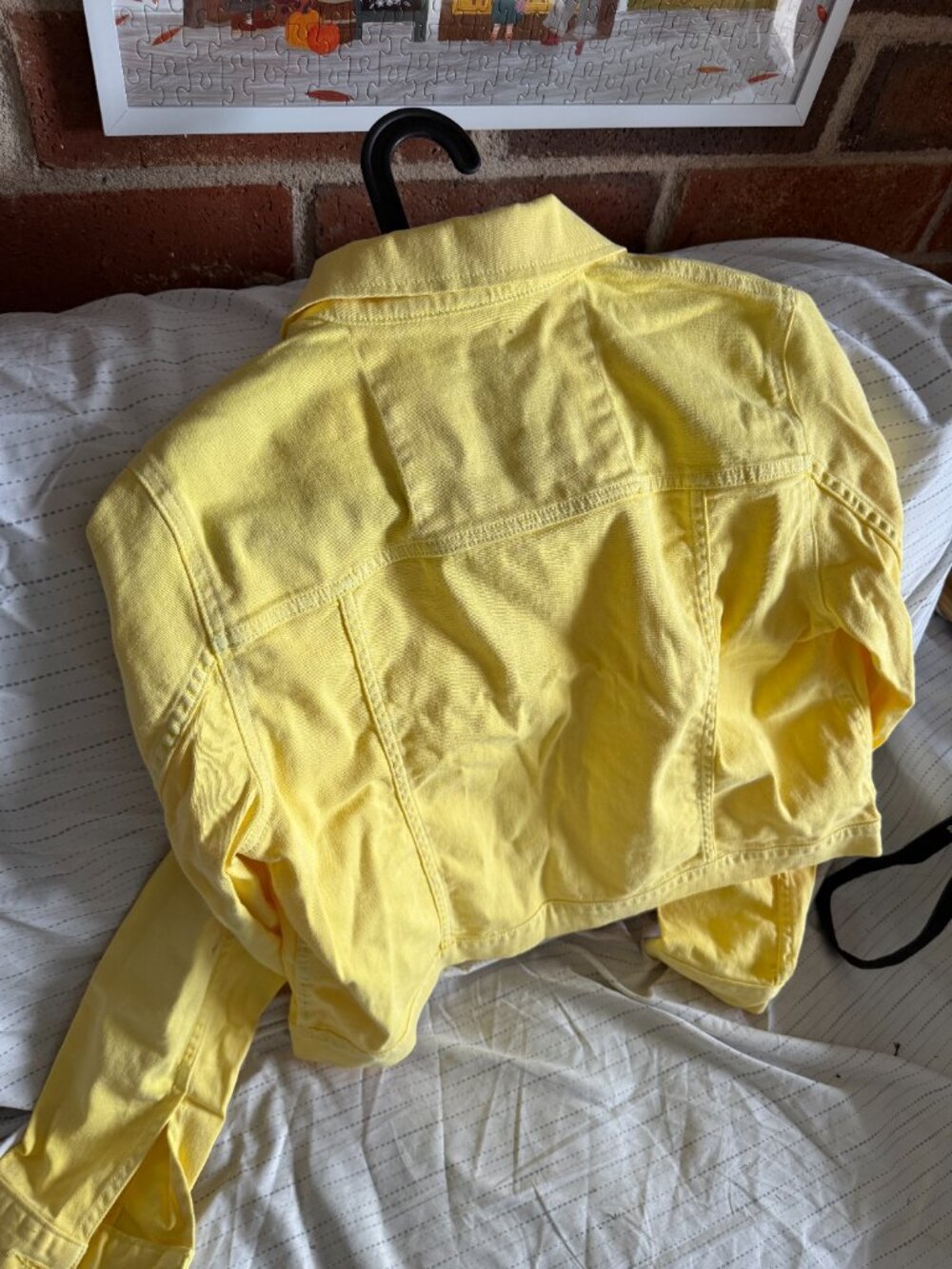 Michael Kors Yellow Denim Jean Jacket Women's L 97% Cotton Like New Bright Bold - Picture 6 of 9